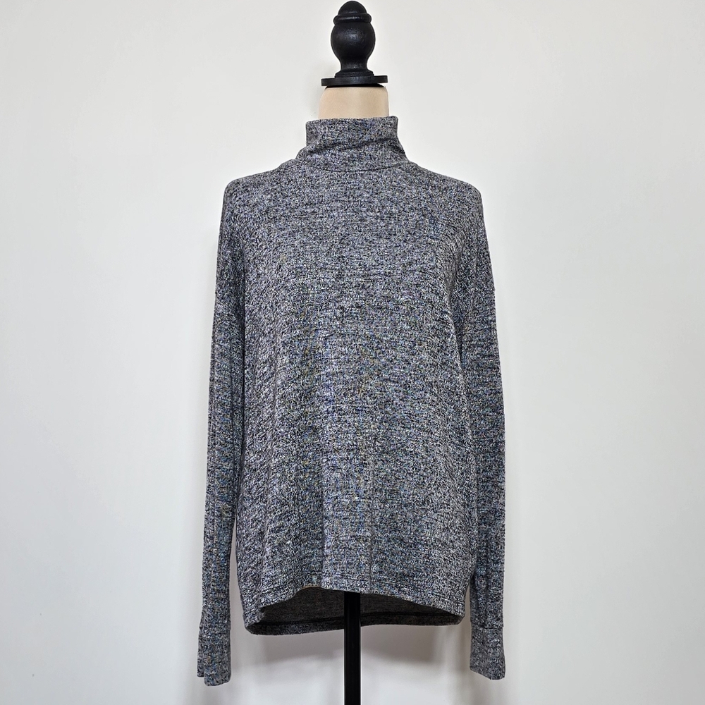 Everly Heathered Gray/BlackTurtleneck Sweater